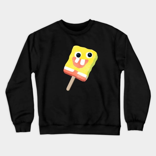 Sponge Popsicle Design Sticker Crewneck Sweatshirt by waveformUSA